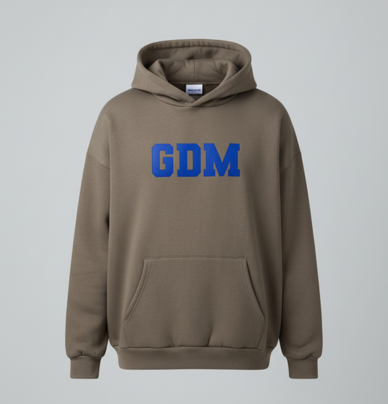 Dark Brown and Blue Hoodie