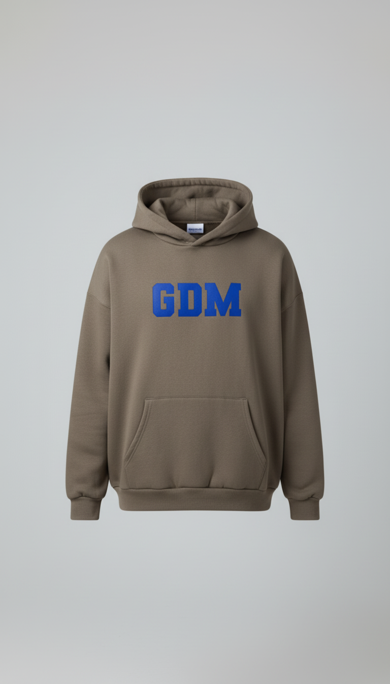 Dark Brown and Blue Hoodie