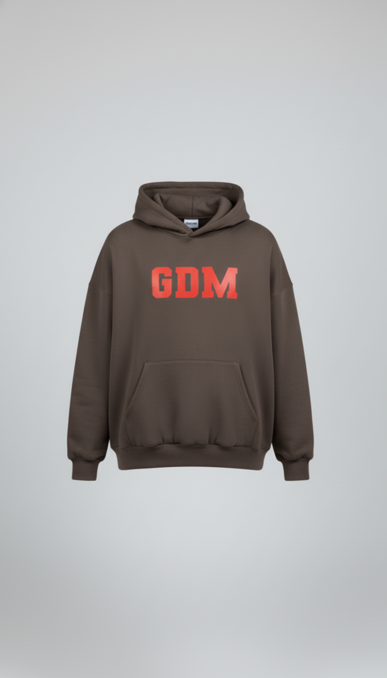 Dark Brown and Red Hoodie