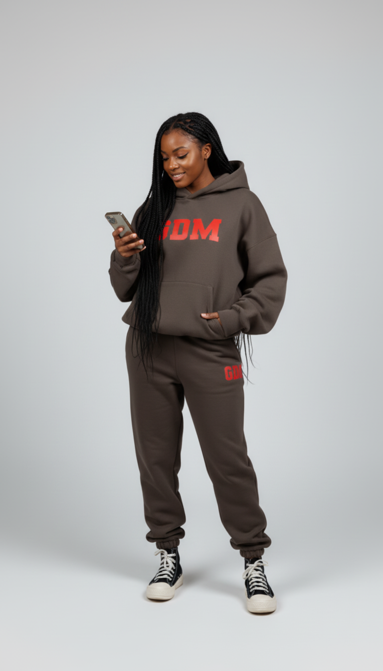 dark_brown_red_4 Brown GDM Hoodie