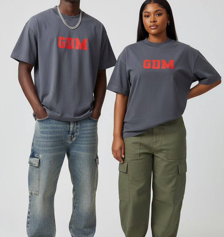 hi_ash_red_2 Dark Grey & Red T-Shirt