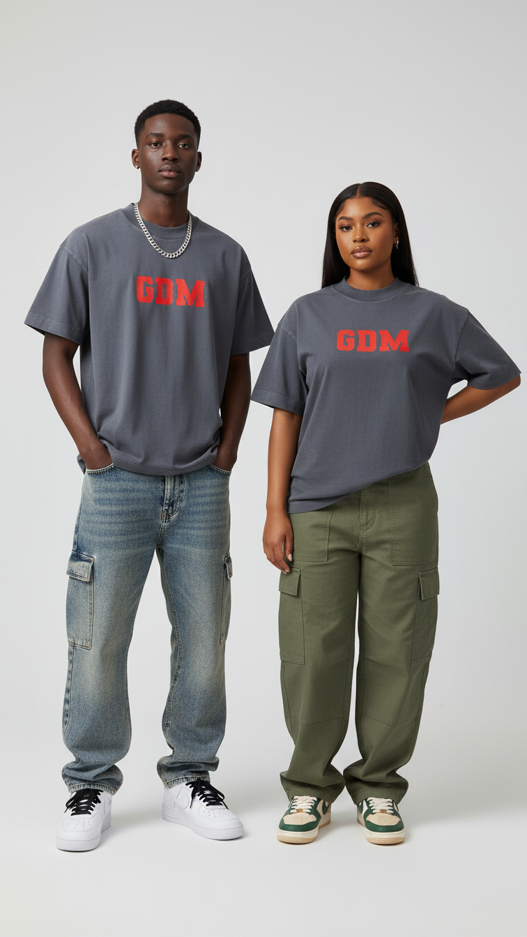 hi_ash_red_2 Dark Grey & Red T-Shirt