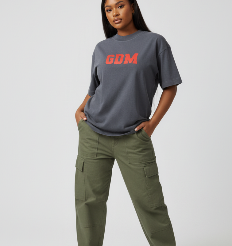 hi_ash_red_4 Dark Grey & Red T-Shirt