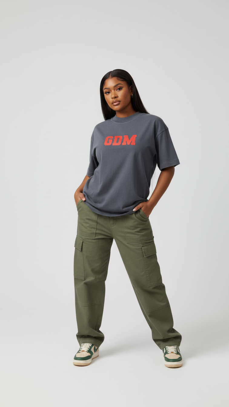 hi_ash_red_4 Dark Grey & Red T-Shirt